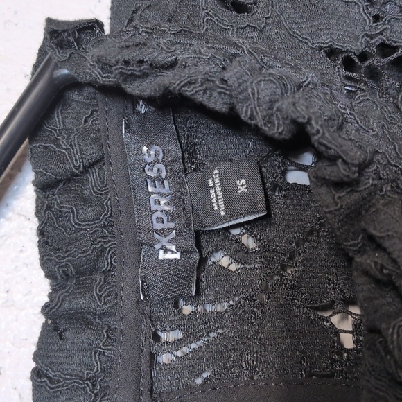 Express Black Lace Puff Long Sleeve Blouse Size XS, NWOT - Picture 6 of 10